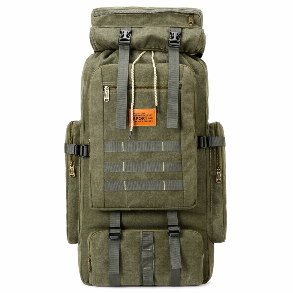 Large Capacity Waterproof Backpack for Outdoor Camping and Hiking (100L) Army Green