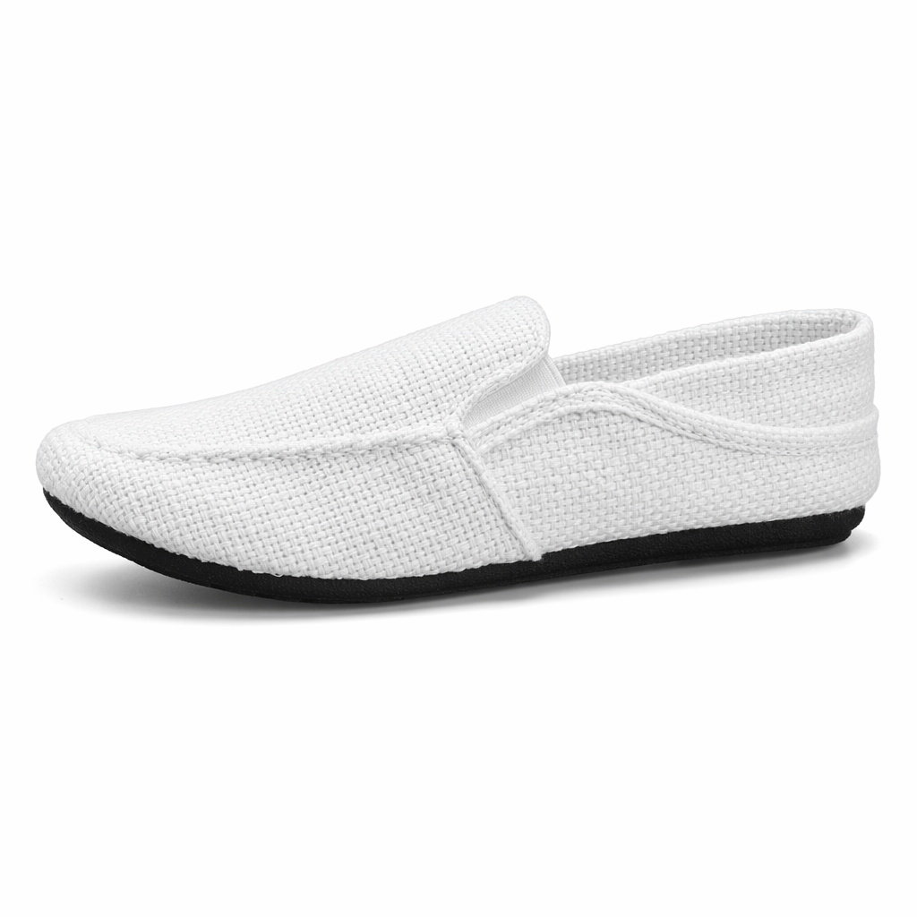 Canvas Slip-On Shoes for Men White