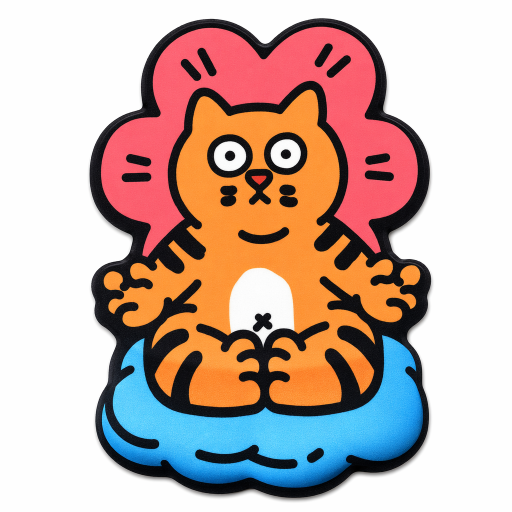 Meditating Cat Mouse Pad with Wrist Support Default