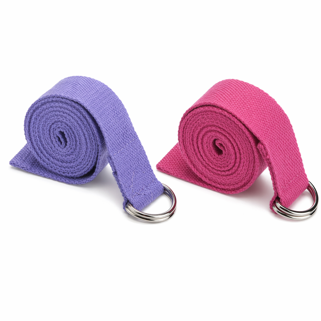 Adjustable Belt Set for Pilates and Yoga Stretch Training - Pack of 5 Purple