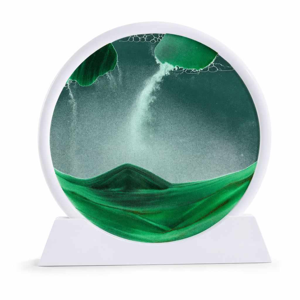3D Sand Art from the Depths of the Sea White Base-Green