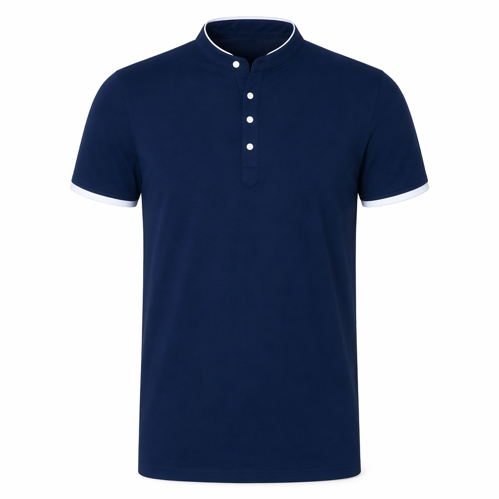 Stand Collar Men's Tee Navy