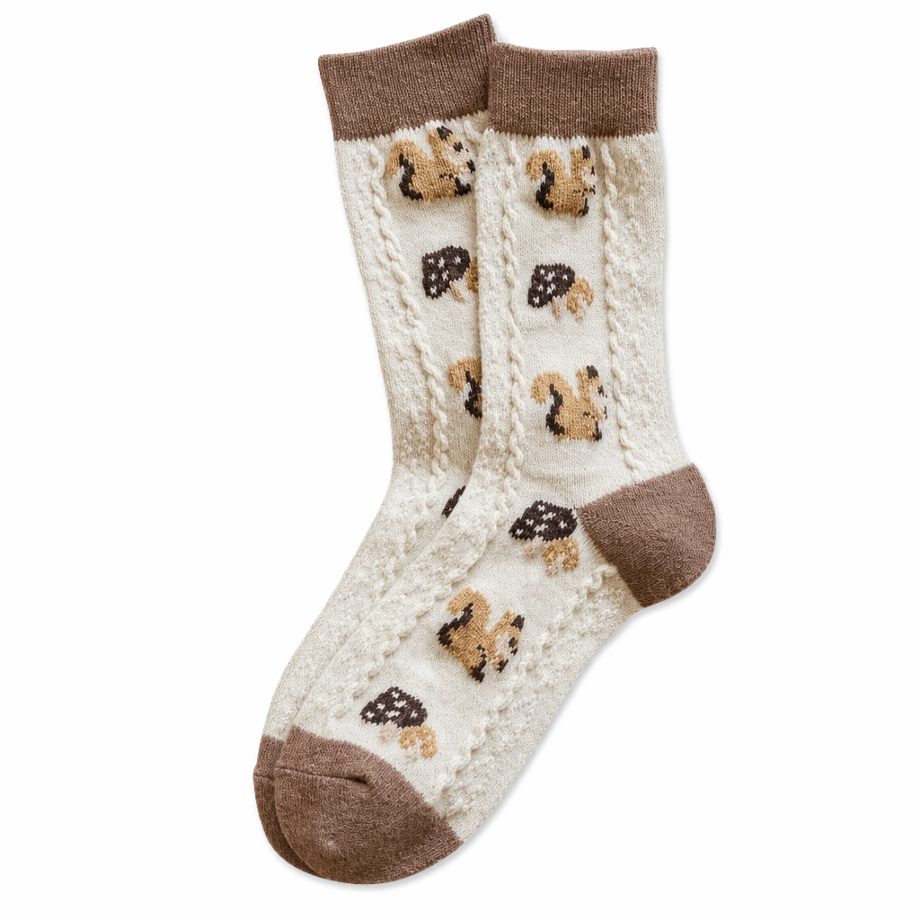 Flowery Fall Socks - Cotton Material 2