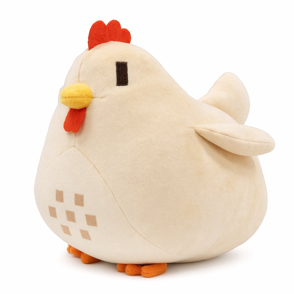 Cute Chicken Plush Toy: Adorable, Huggable, Compact Beige