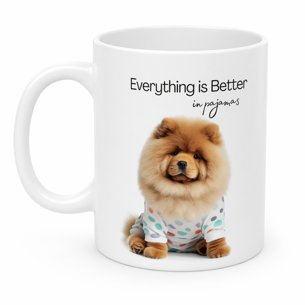 Pajama-Clad Fluffy Chow Chow Mug Default
