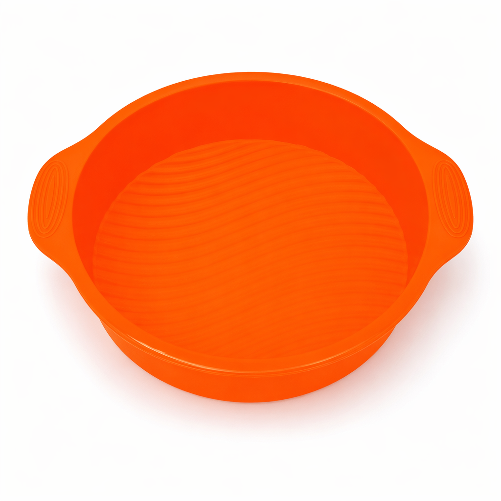 Set of 10 DIY Round Cake Pans - 3D Silicone Mold for 9-inch Cakes - Wholesale Bulk Purchase Orange