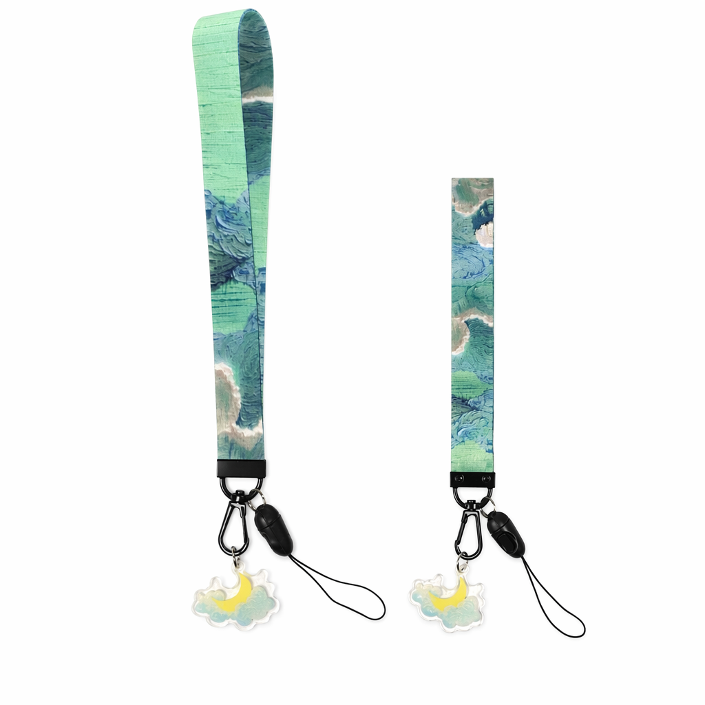 Sky Lanyard Keychains with Cloud Charm Mint
