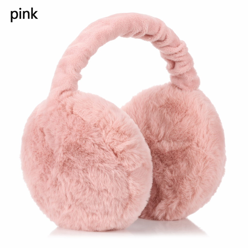 Fuzzy Ear Warmers for Winter Pink