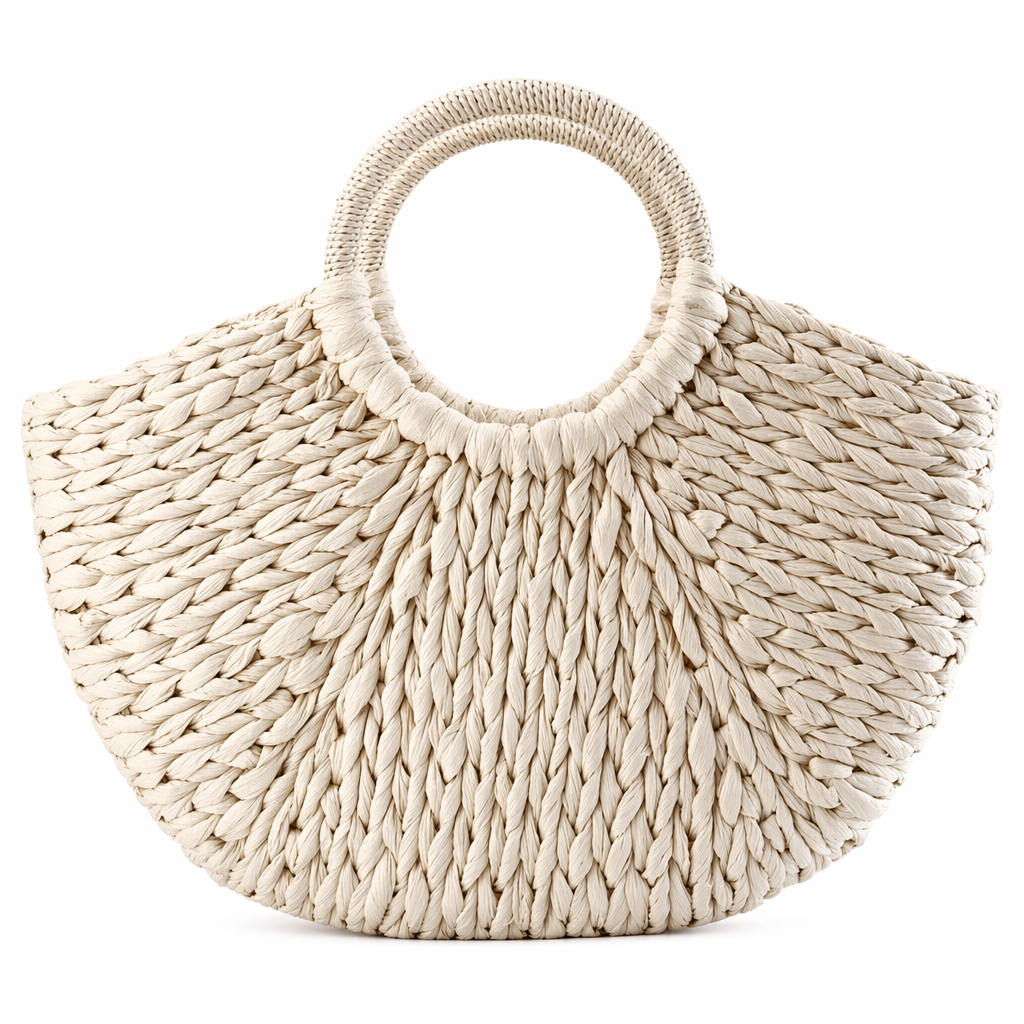 Summer Woven Tote for Women Beige
