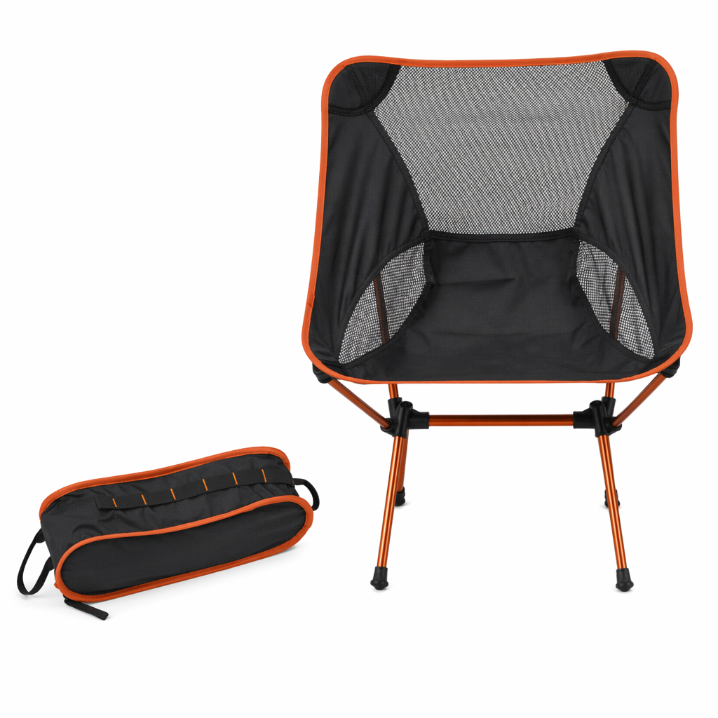 Portable Collapsible Camping Chair for Outdoor Use Orange