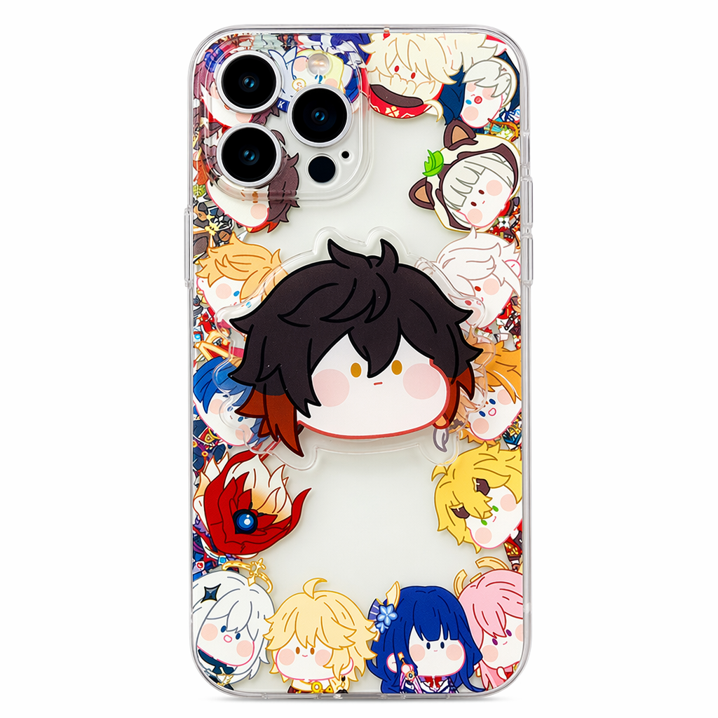Chibi Genshin Impact Phone Grips with Characters Zhongli