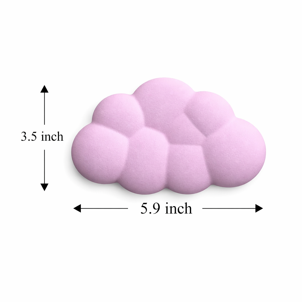 Cloud Keyboard Wrist Rest with Memory Foam pink short