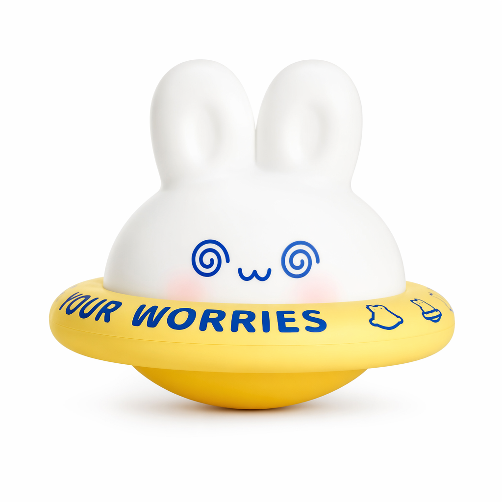 Cute Bunny LED Night Light with Customizable Lighting Green