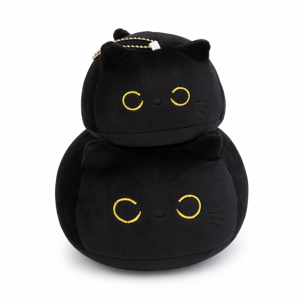 Fluffy Black Kawaii Kitty Plushie Default