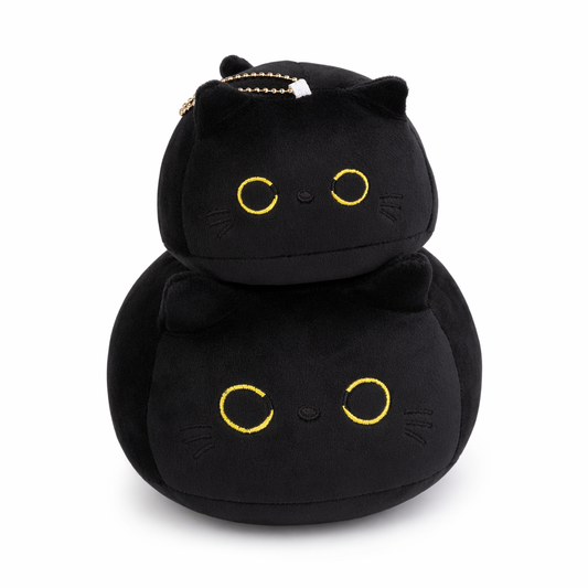 Fluffy Black Kawaii Kitty Plushie Default