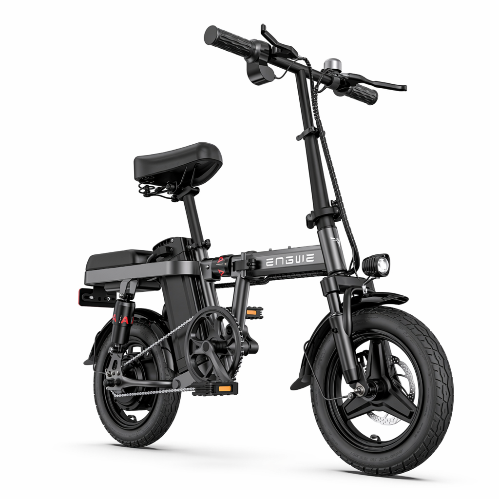 Compact Foldable 350W Electric Bicycle With Versatile Shock Absorbers Gray