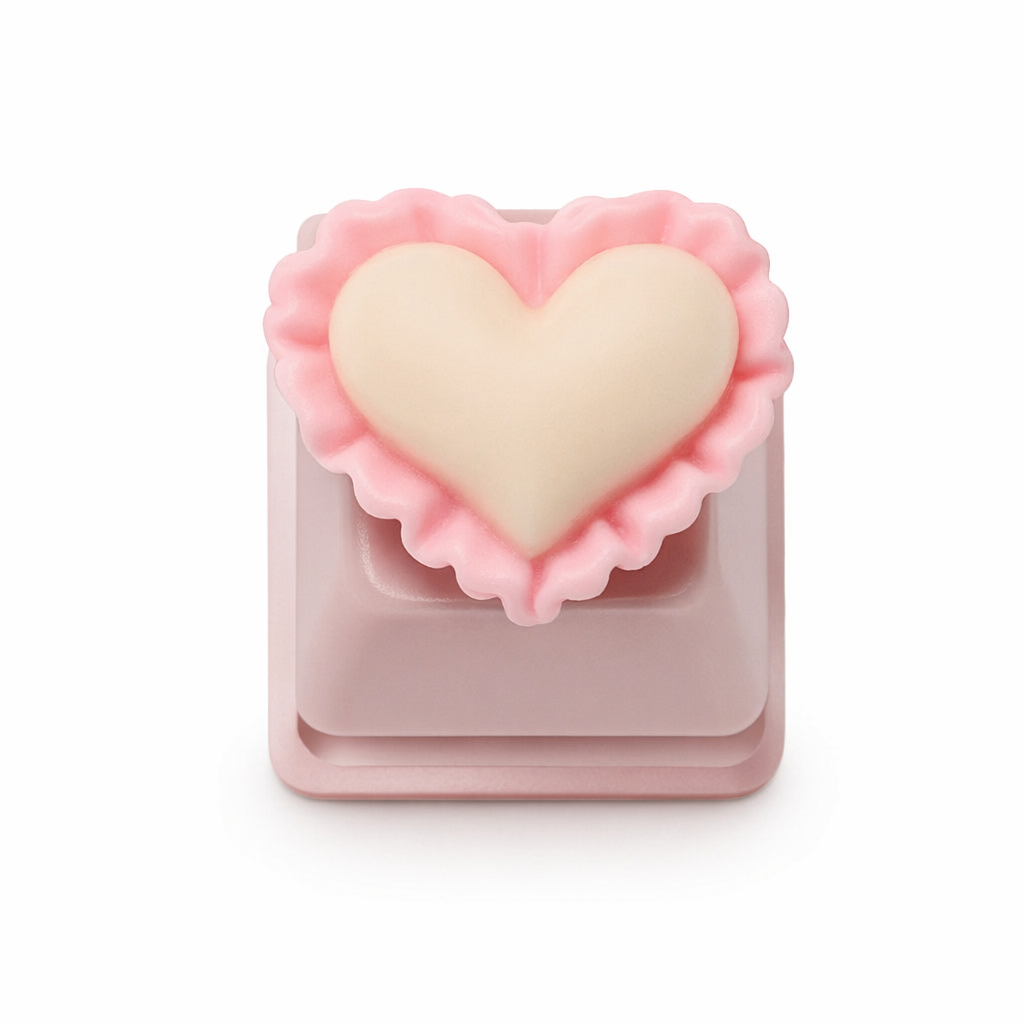 Cartoonish Pink Keycap Design Heart