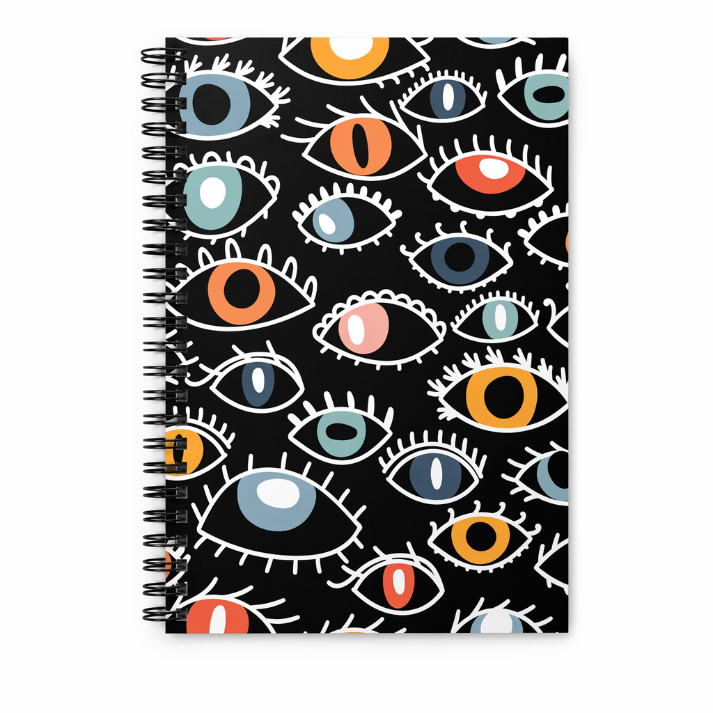 Spiral Notebook with Egyptian Eye Design Default