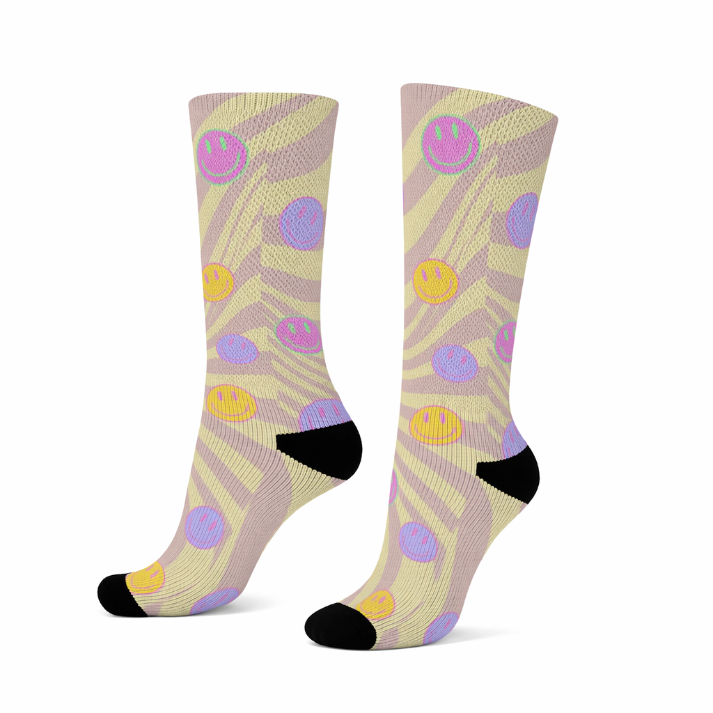 Happy Face Retro Fun Novelty Socks Default