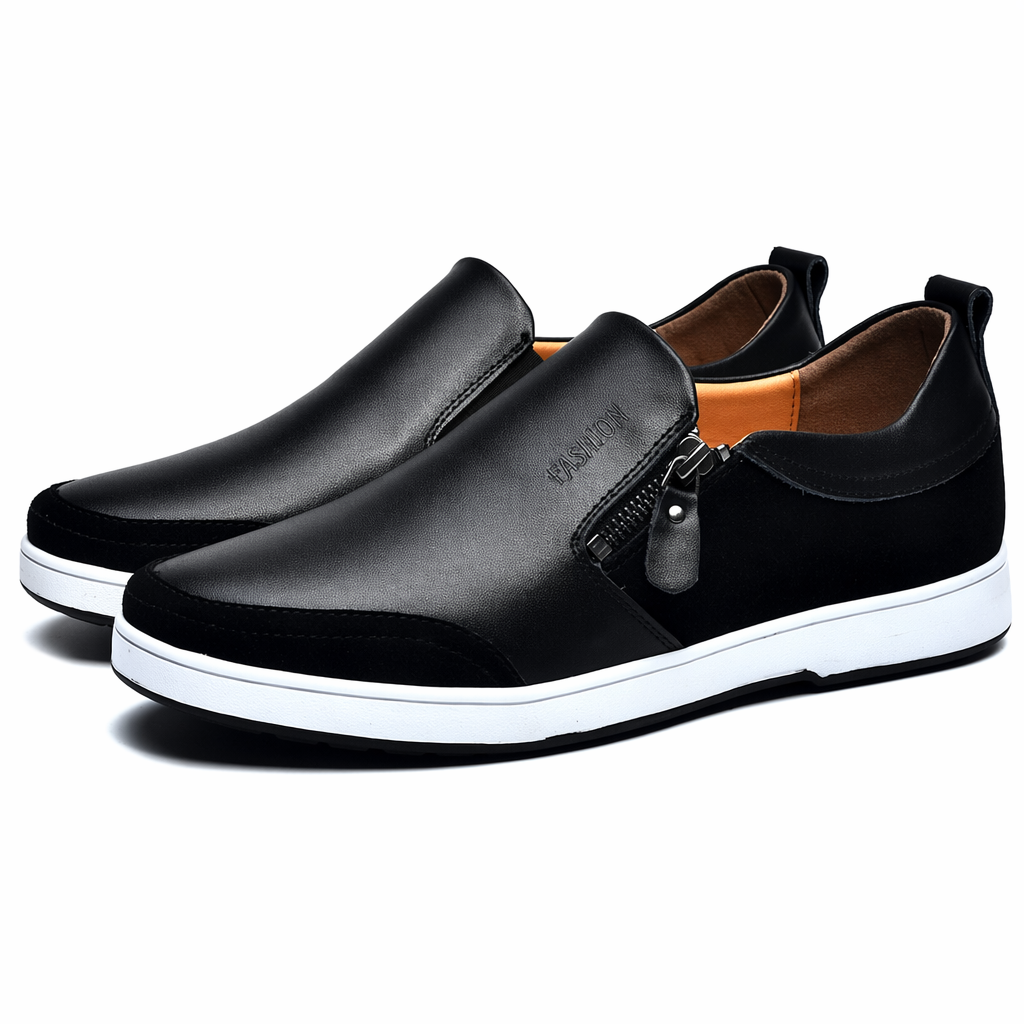 Side Zippered Men's Slip-On Black