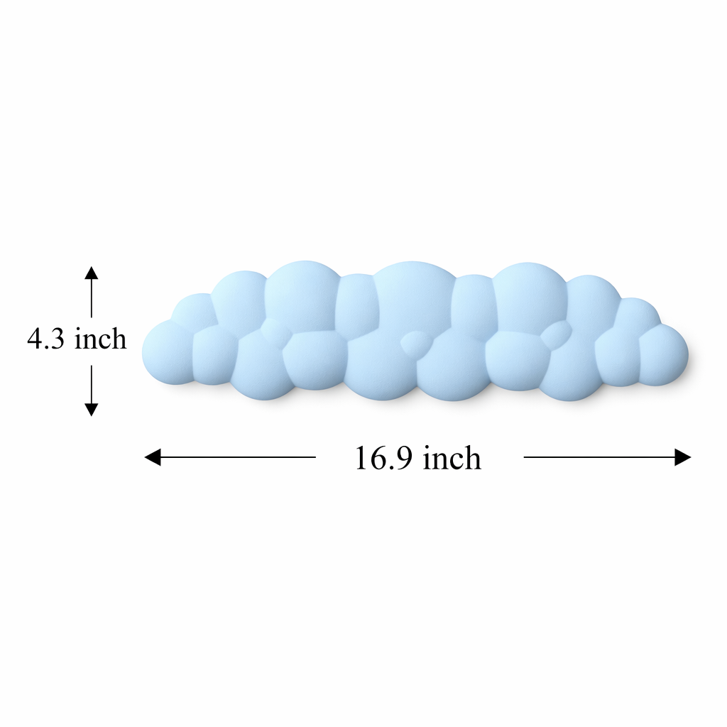 Cloud Keyboard Wrist Rest with Memory Foam blue long