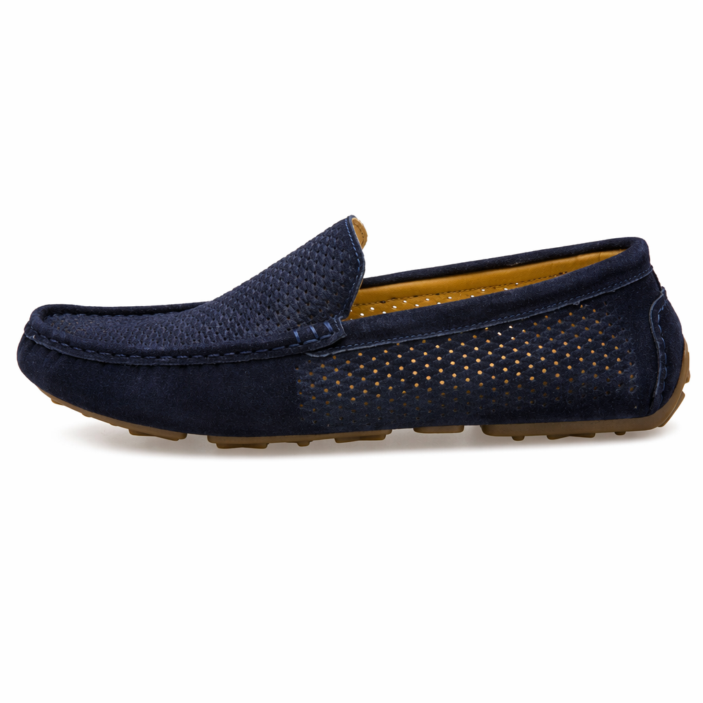 Breathable Slip On Leather Loafers for Men - Casual and Stylish Blue