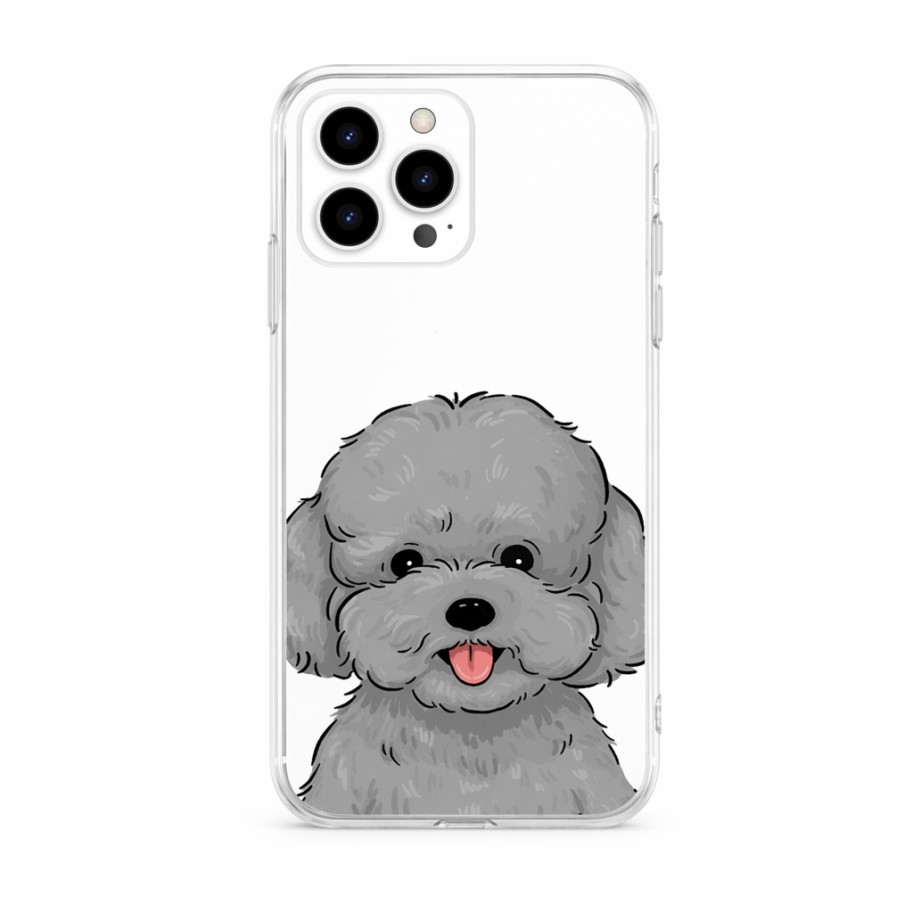 Cute Poodle Phone Case with Protection Gray