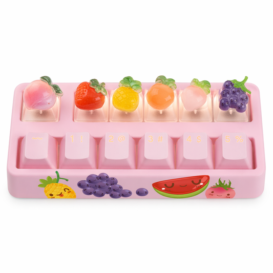 Translucent Keyboard Keycap Set - 6 Pieces for Gaming with Fruit Design Default
