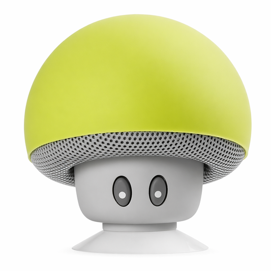 Suction Cup Mushroom Bluetooth Speakers with Wireless Portability and Integrated Microphone Yellow