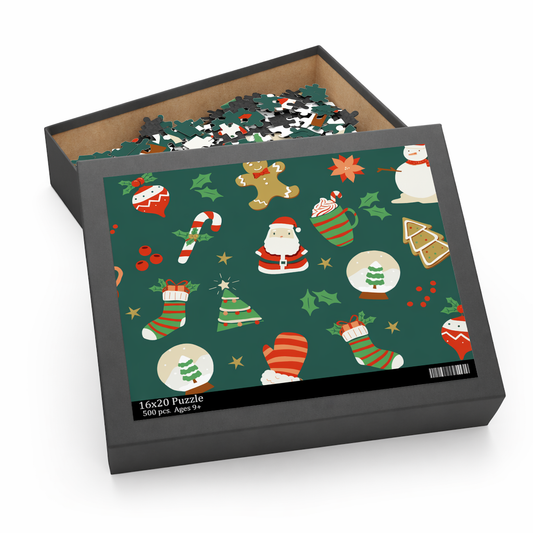 500-Piece Puzzle - Vintage Christmas Scene Default