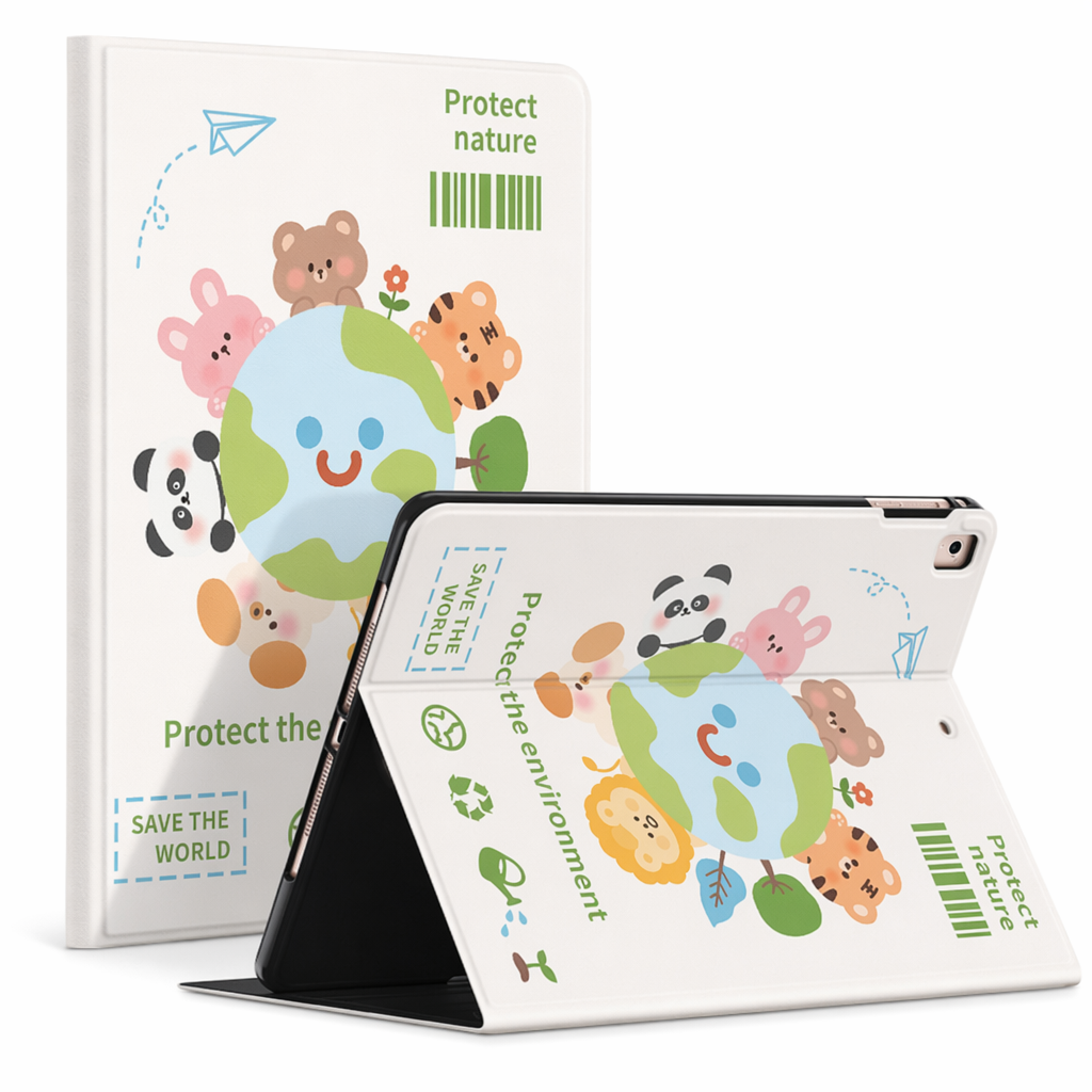 Cute Animal iPad Cases with Silk Texture A