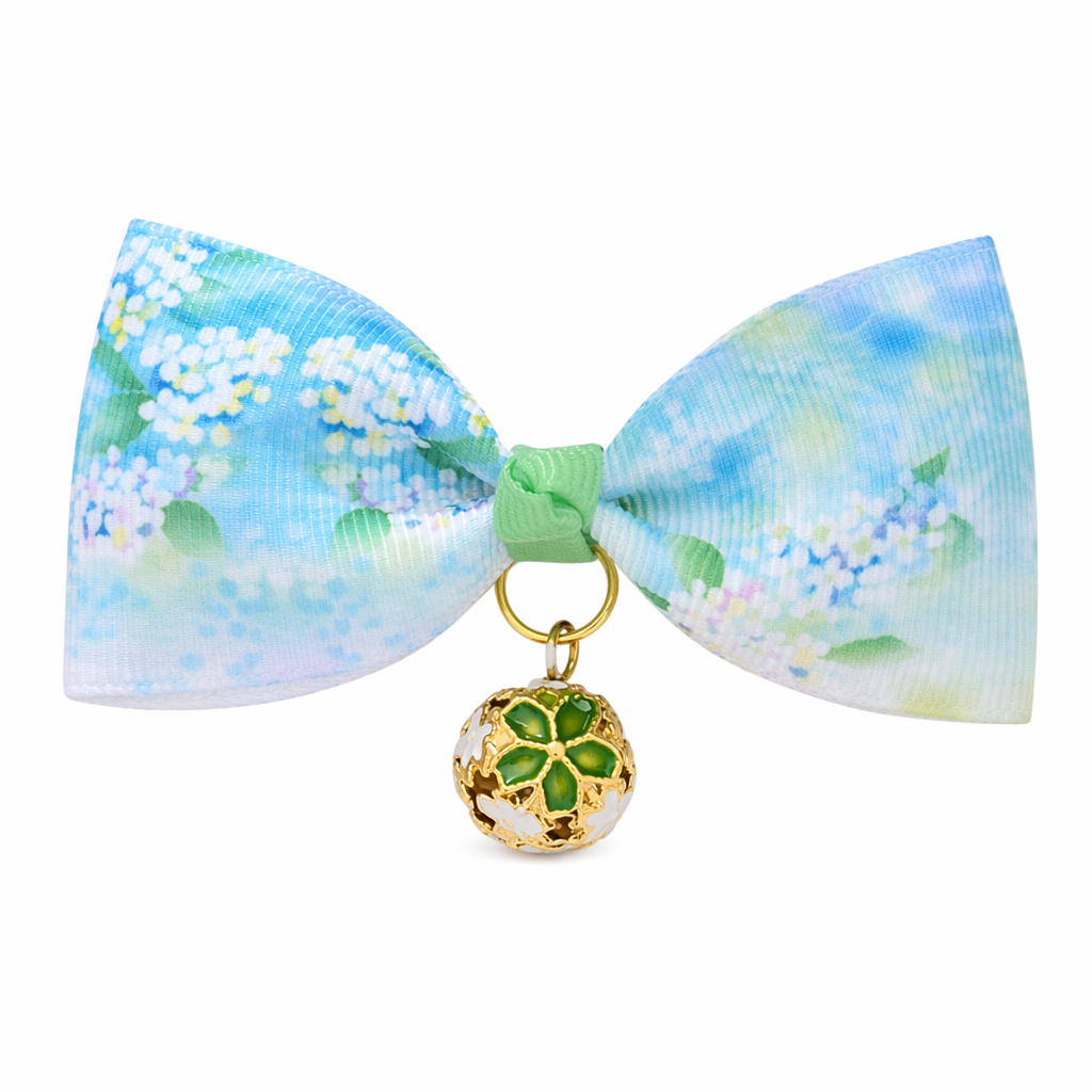 Japanese Style Floral Cat Bow Ties Green