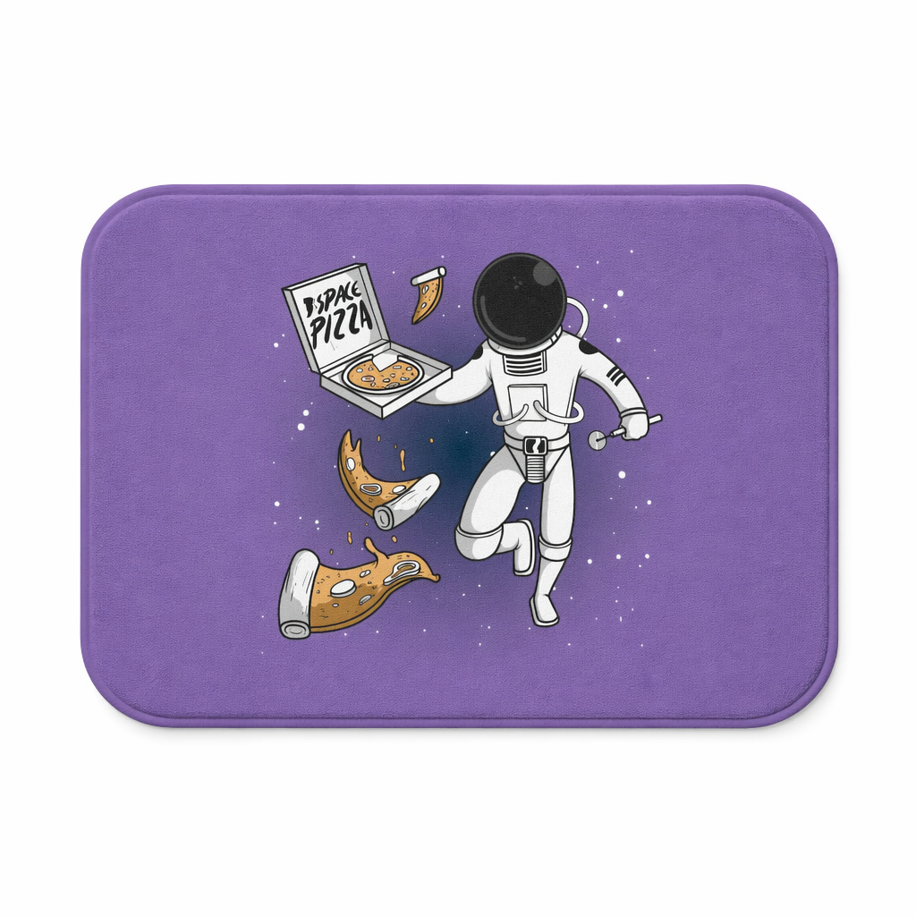 Space Pizza Astronaut Feast Bath Mat Default