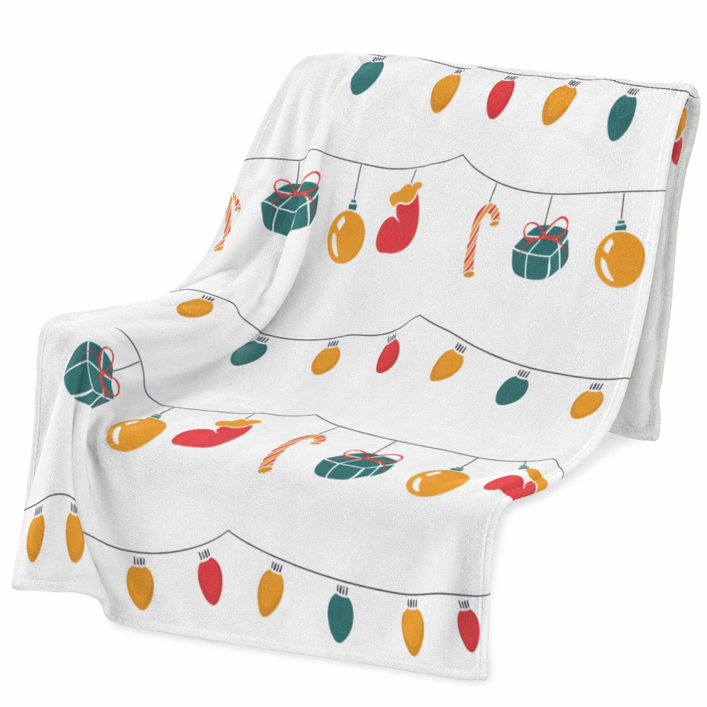 Plush Throw Blanket with Festive Holiday Lights Default