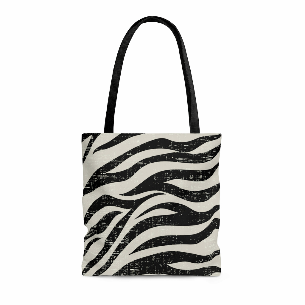 Medium Beach Shopper Tote Bag with a Striking Zebra Pattern Default