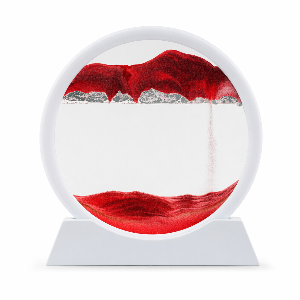 3D Sand Art from the Depths of the Sea White Base-Red