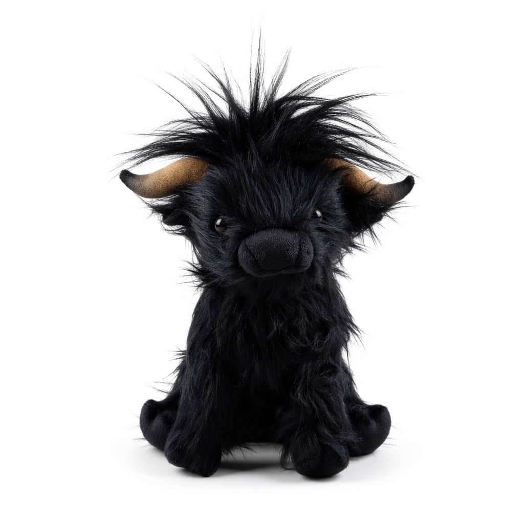 Highland Cow Plush Toy - Baby-Safe, Soft, Huggable Black