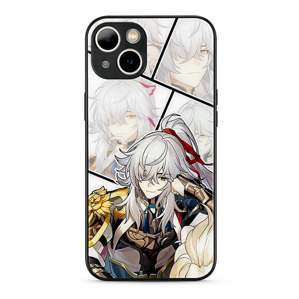 Tempered Glass Phone Case with Characters E