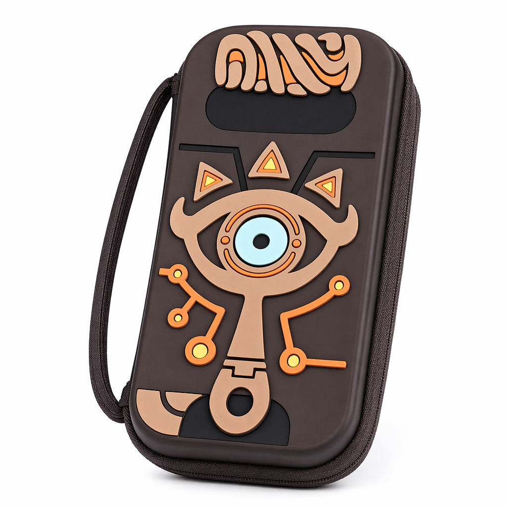 Legend of Zelda Switch Case with Sheikah Slate Design Brown