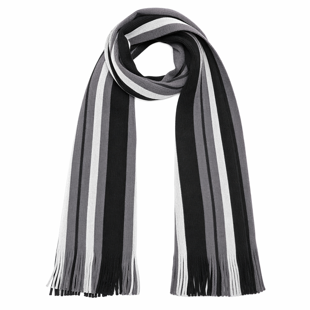 Cozy and Comfortable Patterned Scarf Black