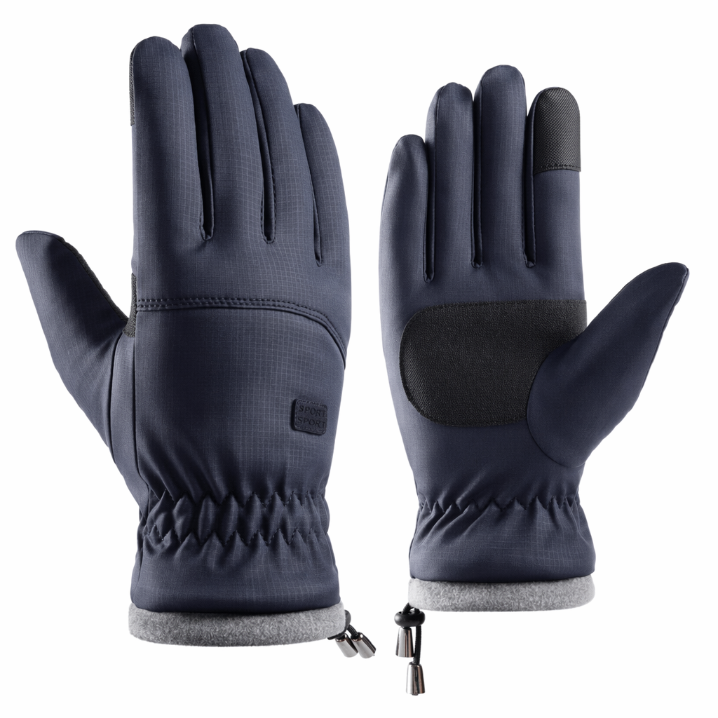 Waterproof Gloves with Fleece Lining for Men - Perfect for Touch Screen Use Blue