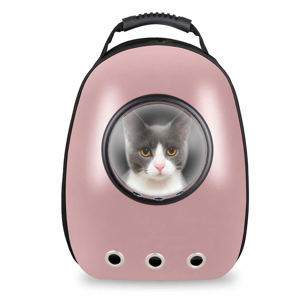 Hard Case Backpack for Traveling with Pets Pink