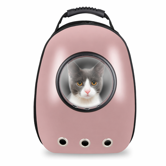 Hard Case Backpack for Traveling with Pets Pink