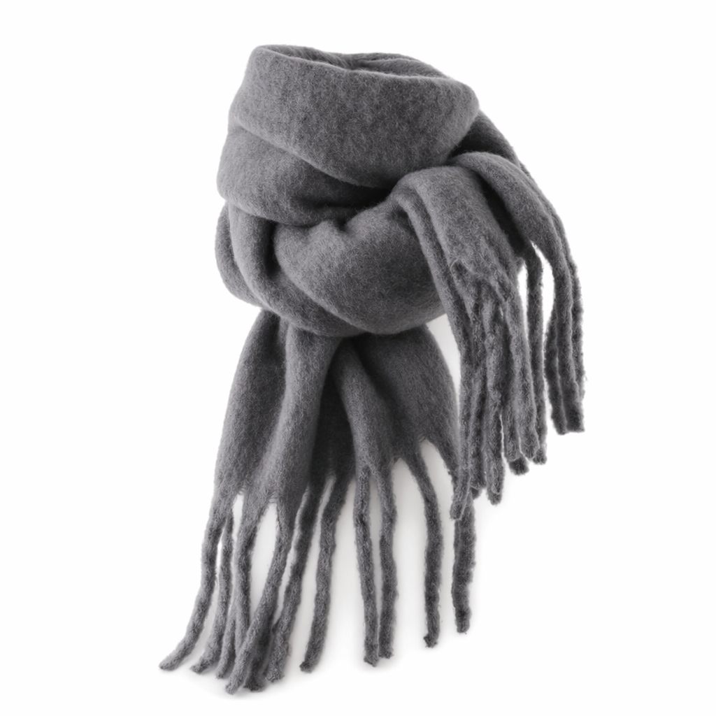 Thick and Cozy Wrap Scarf Gray