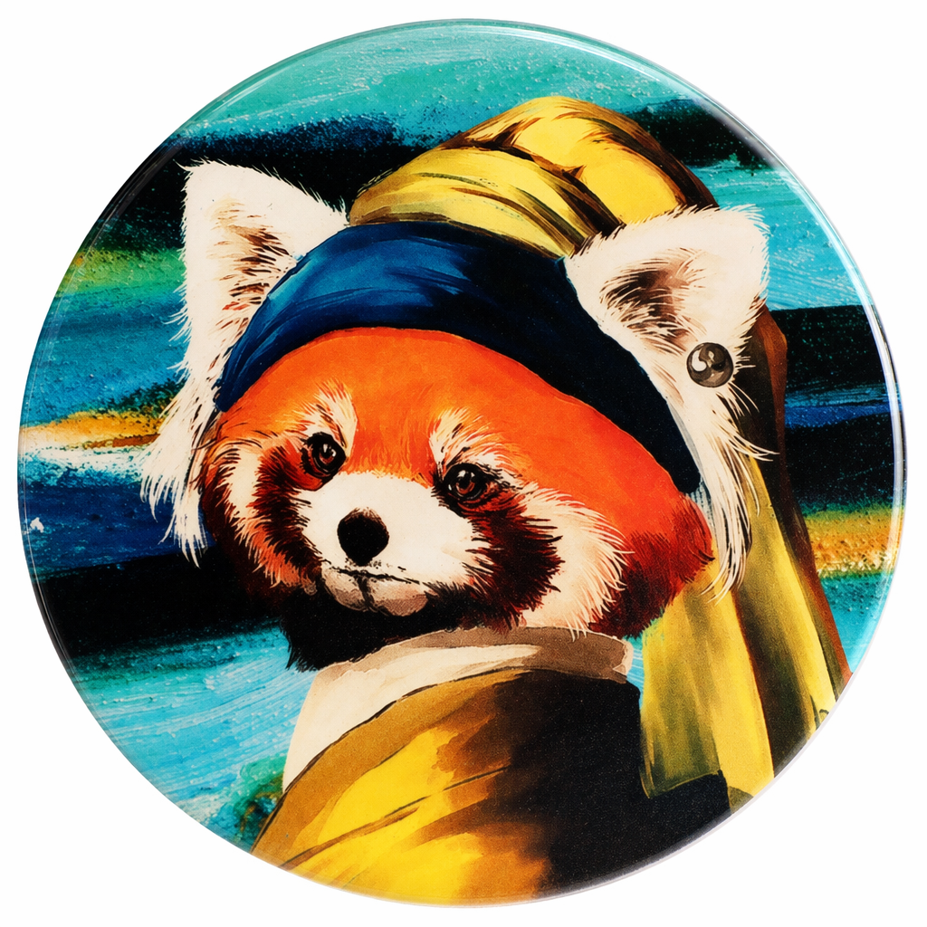 Red Panda Coaster Set with Artistic Design Default