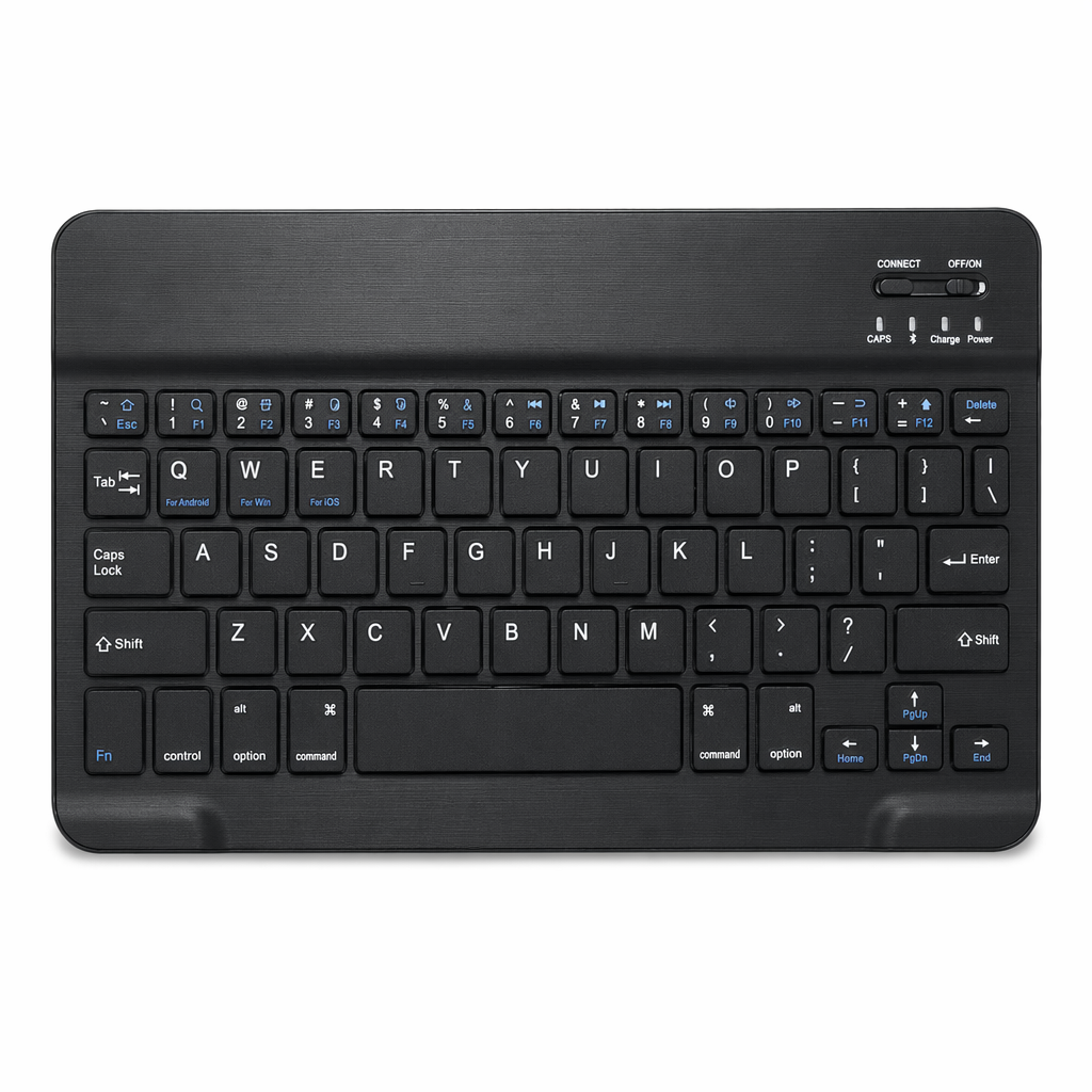 Wireless Gaming Keyboard - Slim Aluminum Design with Bluetooth Connectivity Black