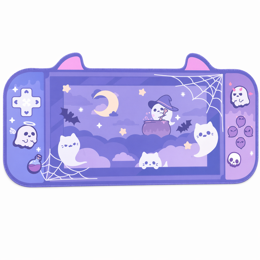 "Ghost Cat" Halloween Desk Mat Default