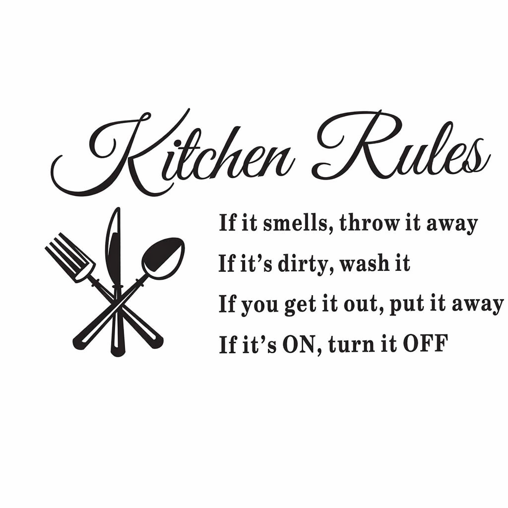 Kitchen Rules Design Set of 3 Removable Wall Decals for the Kitchen Default