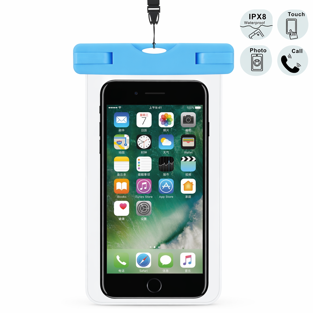 Waterproof Phone Bag for Swimming Blue