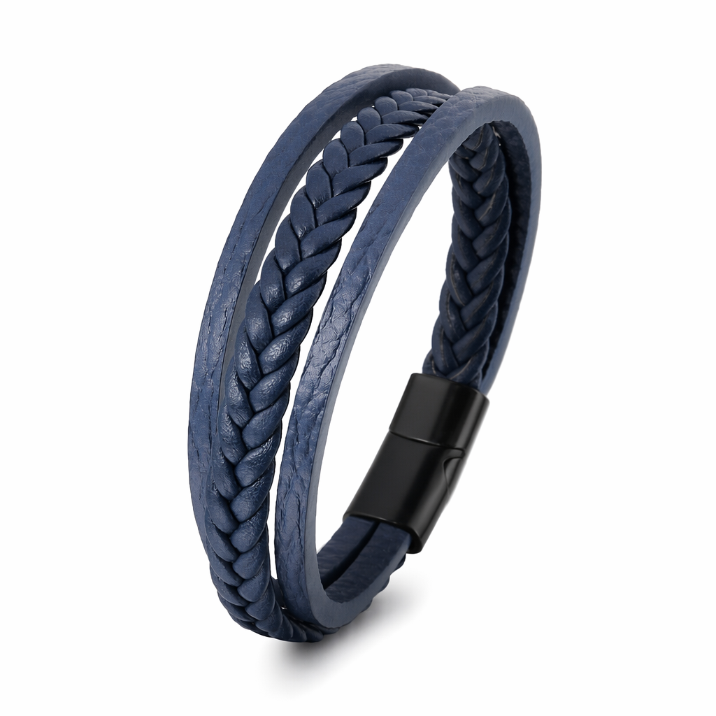 Vegan Leather Bracelet with a Layered Appearance 8